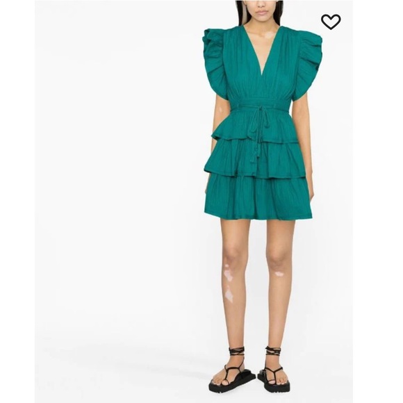 Ulla Johnson Dresses & Skirts - NEW ULLA JOHNSON Camilla Tiered Mini Dress in Verdigris